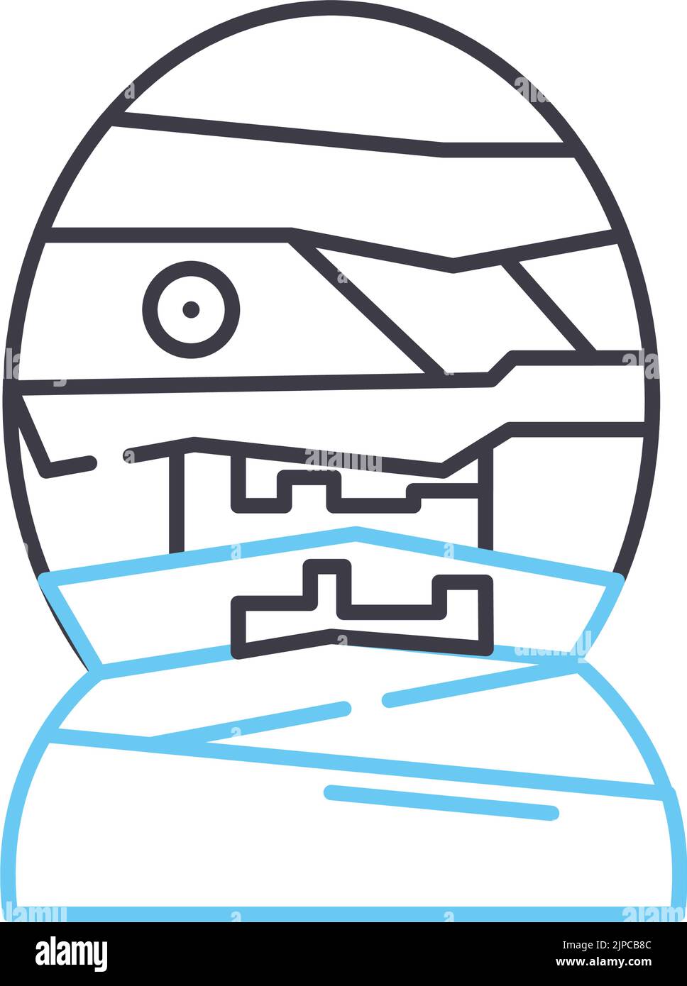 icona della linea mummia, simbolo di contorno, illustrazione vettoriale, segnale concettuale Illustrazione Vettoriale