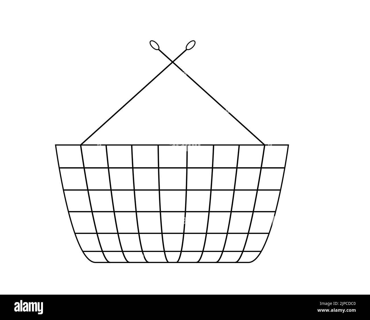 Carrello in metallo vuoto in cui è possibile inserire qualsiasi oggetto. Elemento di design molto adatto Illustrazione Vettoriale