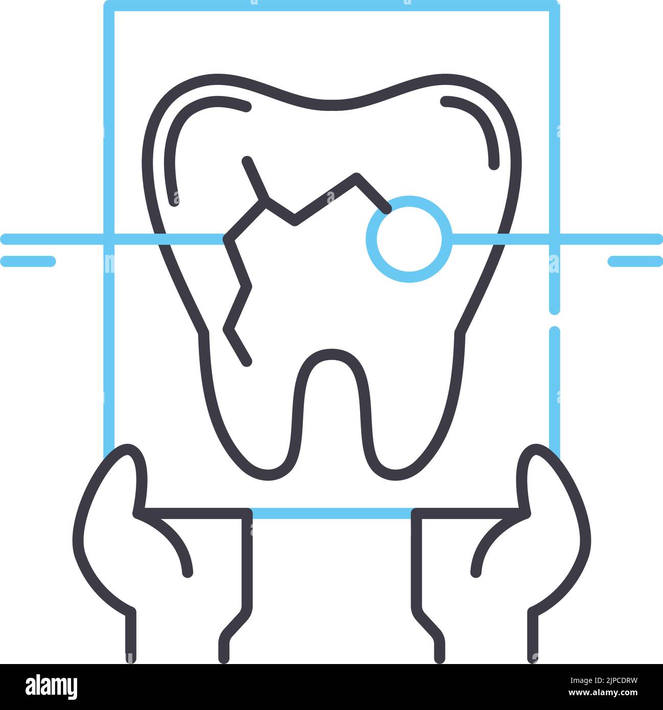 icona della linea radiogena, simbolo di contorno, illustrazione vettoriale, segnale concettuale Illustrazione Vettoriale