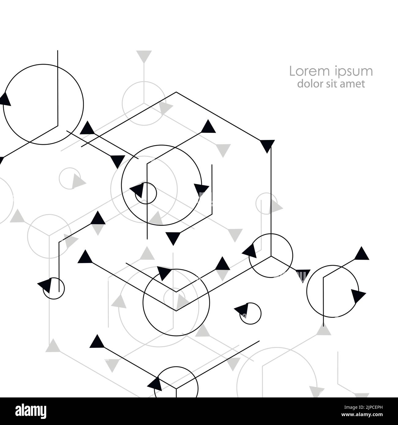 Connessione cellulare molecolare. Tecnologia Internet. Background di scienze biologiche. Sfondo geometrico astratto Illustrazione Vettoriale