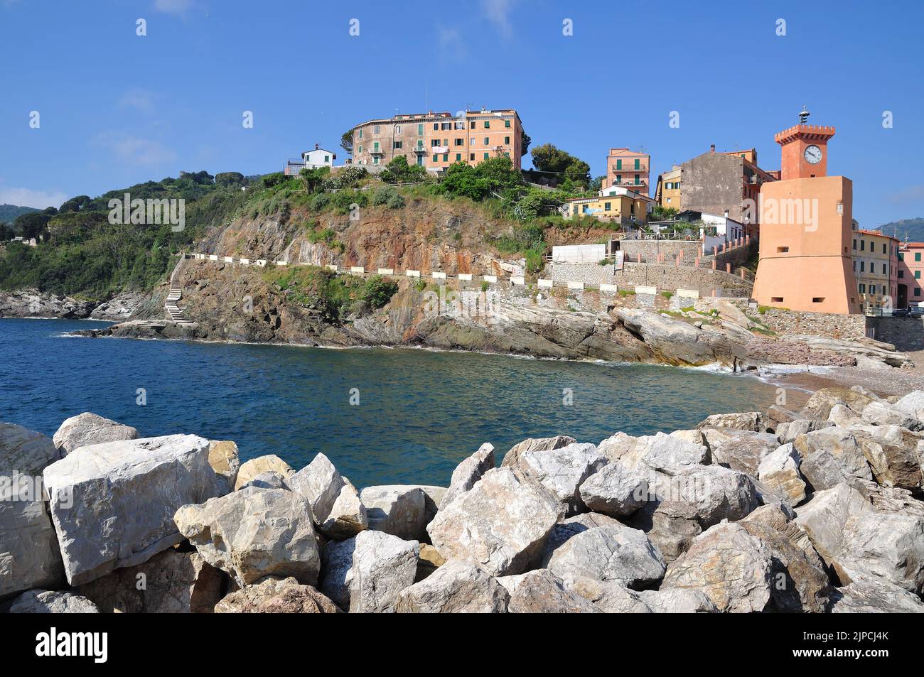 Villaggio di Rio Marina sull'Isola d'Elba,Toscana,mare mediterraneo,Italia Foto Stock