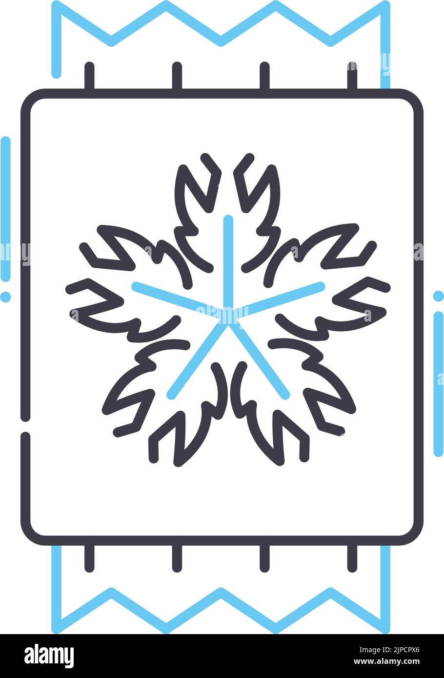 icona della linea di decorazione invernale, simbolo del contorno, illustrazione vettoriale, segnale concettuale Illustrazione Vettoriale