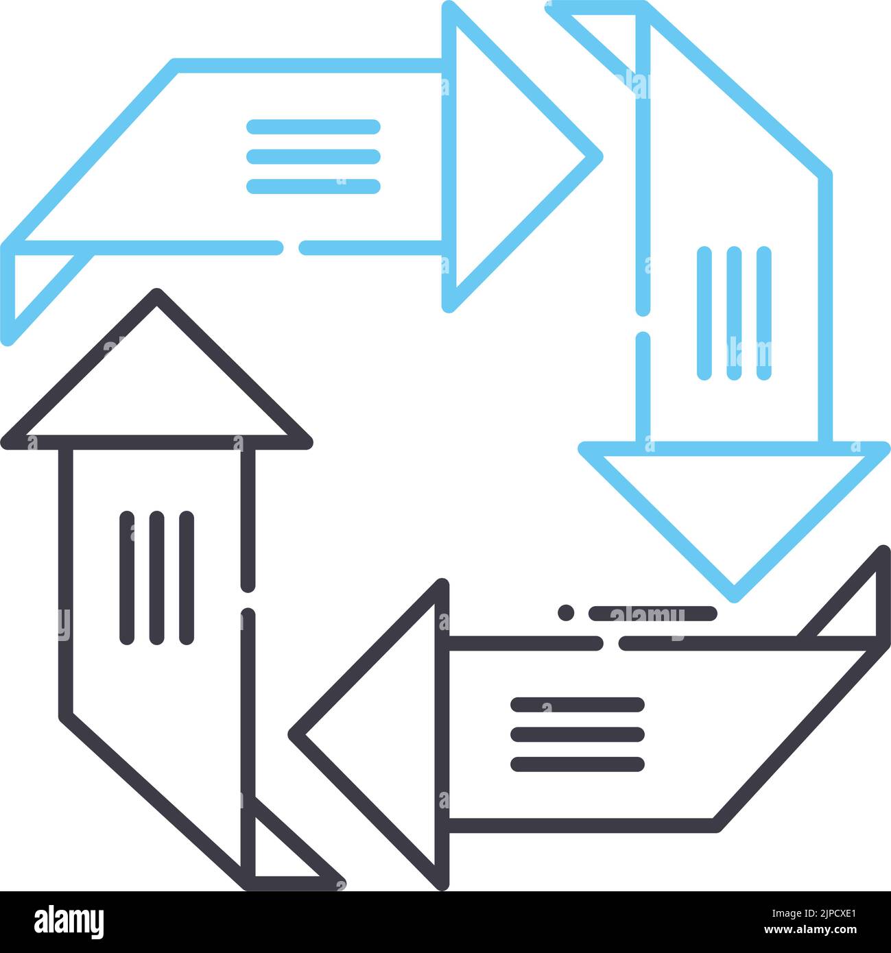 icona della linea dei cicli di iterazione, simbolo del contorno, illustrazione del vettore, simbolo del concetto Illustrazione Vettoriale