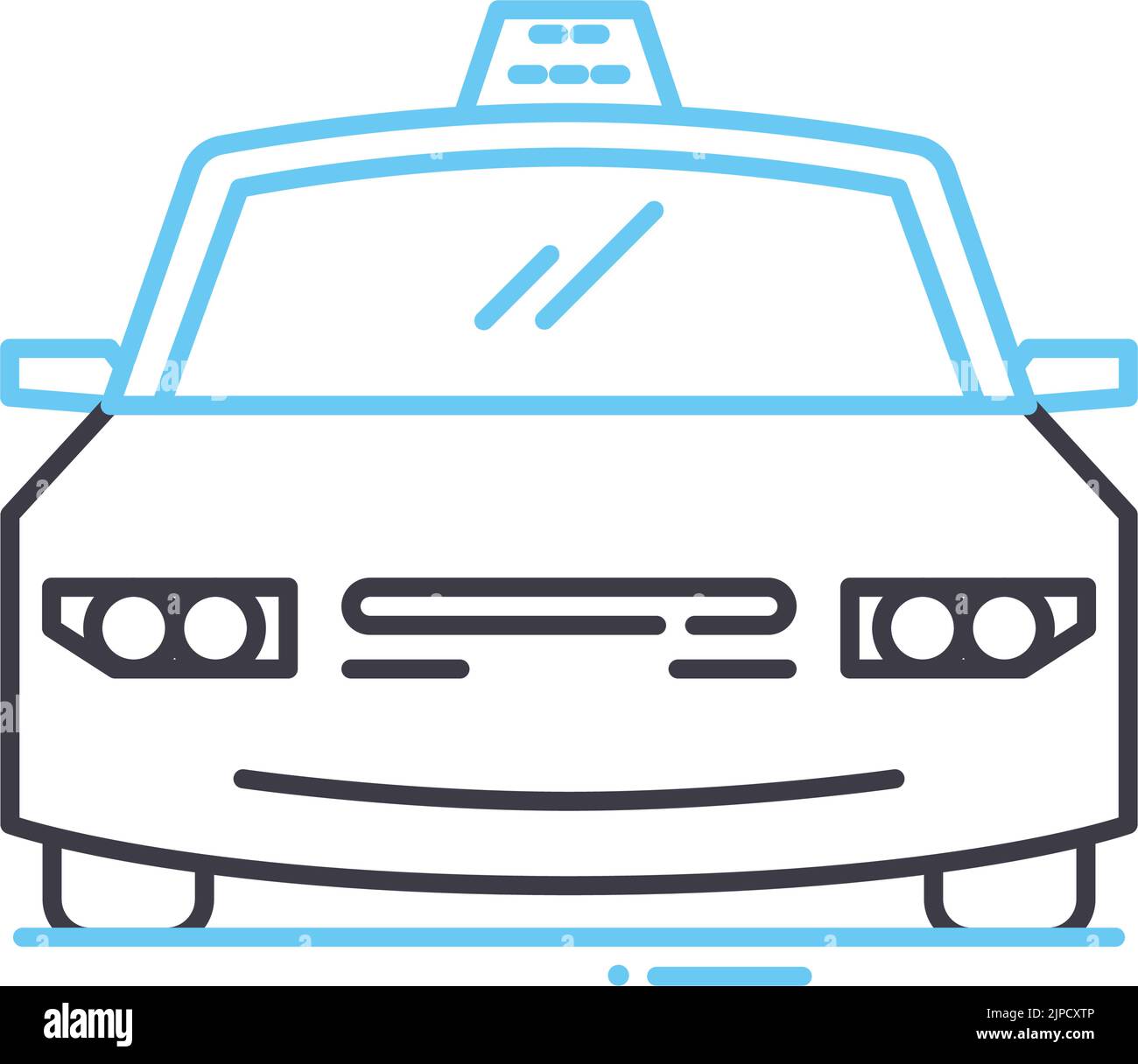 icona della linea taxi, simbolo di contorno, illustrazione vettoriale, segnale concettuale Illustrazione Vettoriale