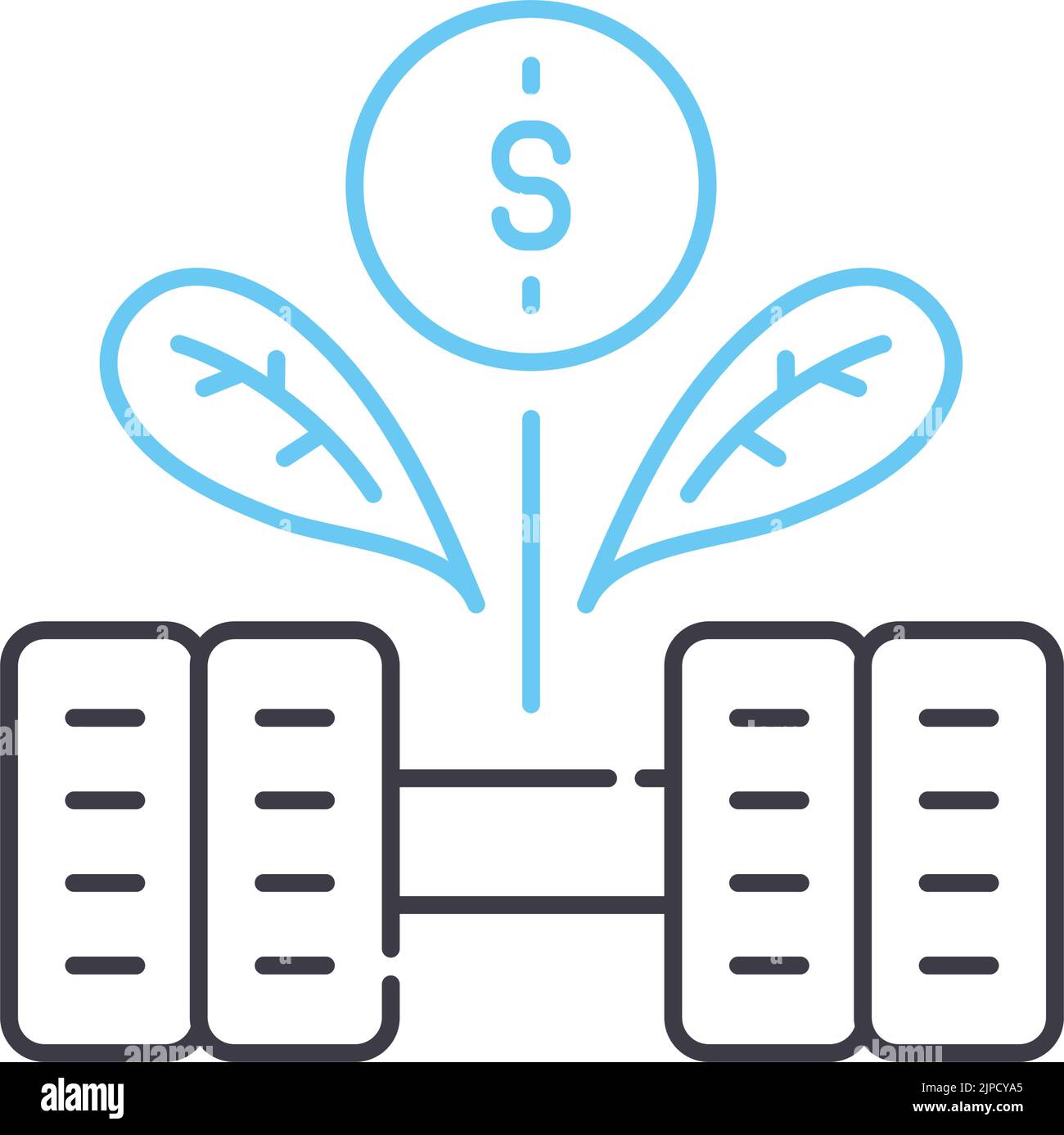 icona linea acumen ricchezza, simbolo di contorno, illustrazione vettoriale, segno di concetto Illustrazione Vettoriale