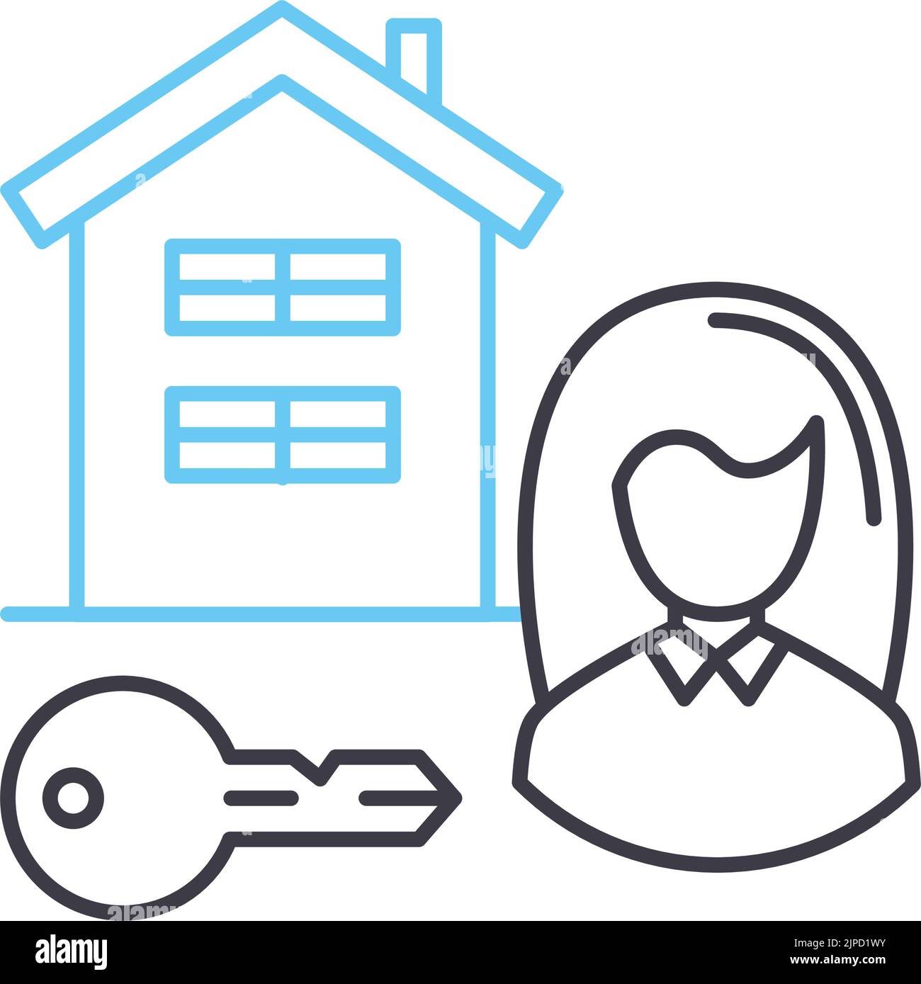 icona della linea del locatario, simbolo del contorno, illustrazione vettoriale, simbolo del concetto Illustrazione Vettoriale