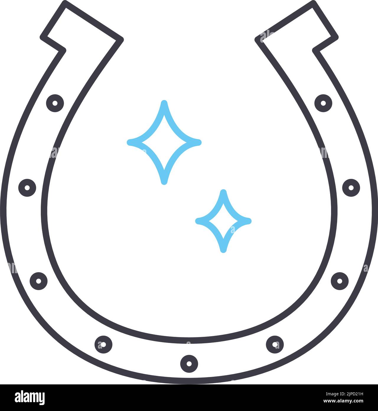 icona a ferro di cavallo fortunato, simbolo di contorno, illustrazione vettoriale, segno di concetto Illustrazione Vettoriale
