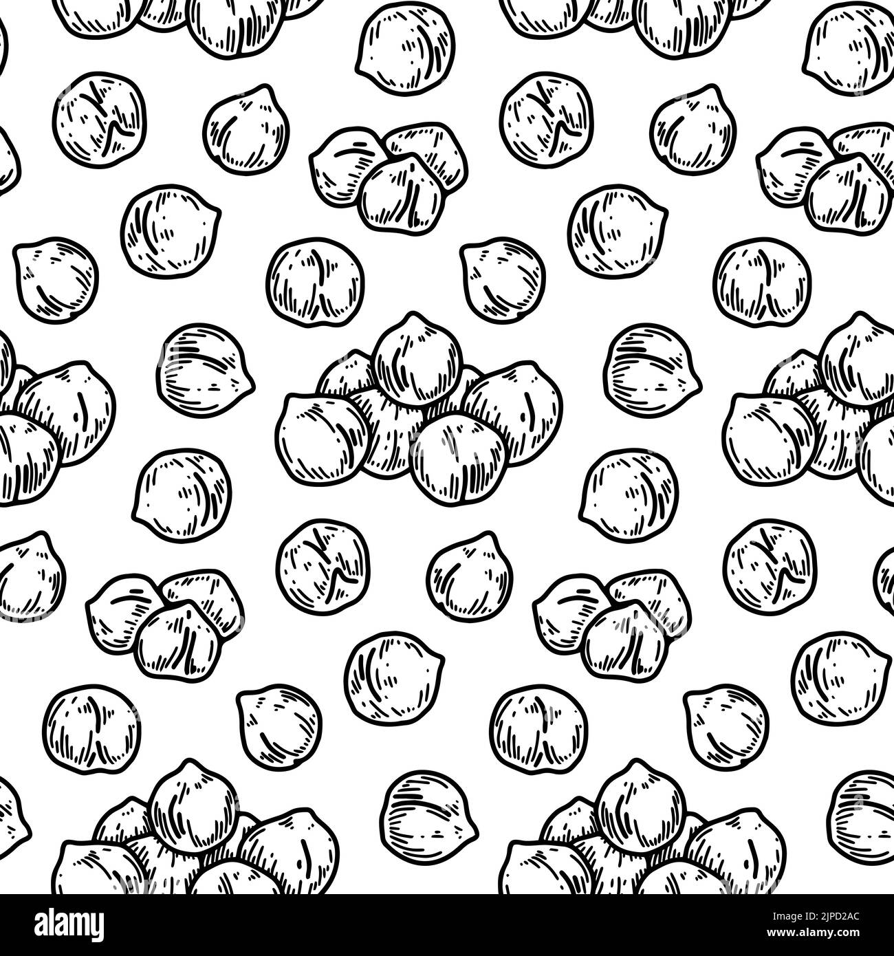 Ceci disegnati a mano modello senza cuciture. Illustrazione vettoriale nello stile di schizzo Illustrazione Vettoriale