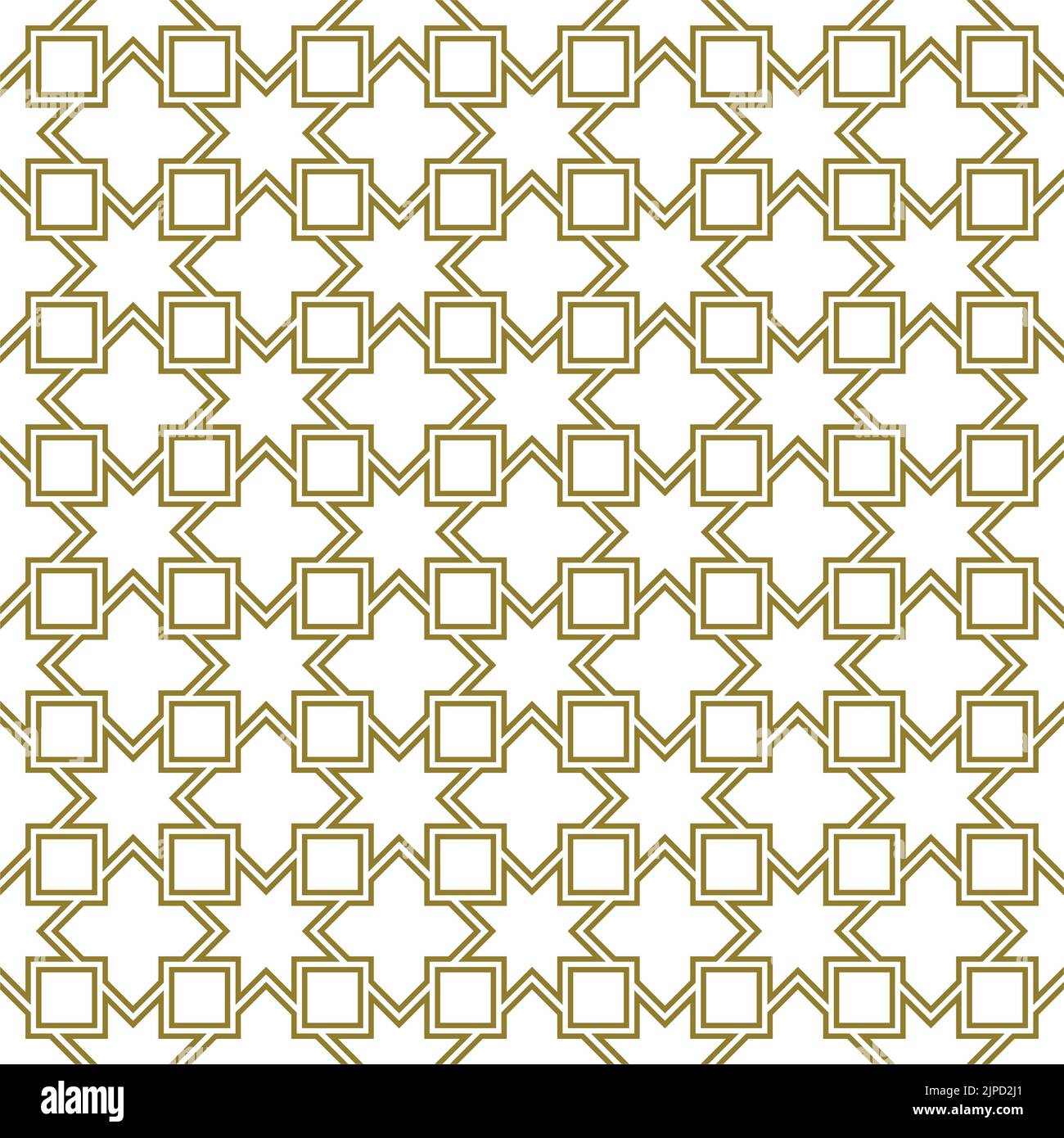 Ornamento geometrico senza cuciture basato su arte islamica tradizionale marrone colore Lines.Great design per tessuto, tessuto, copertina, carta da imballaggio, sfondo. Illustrazione Vettoriale