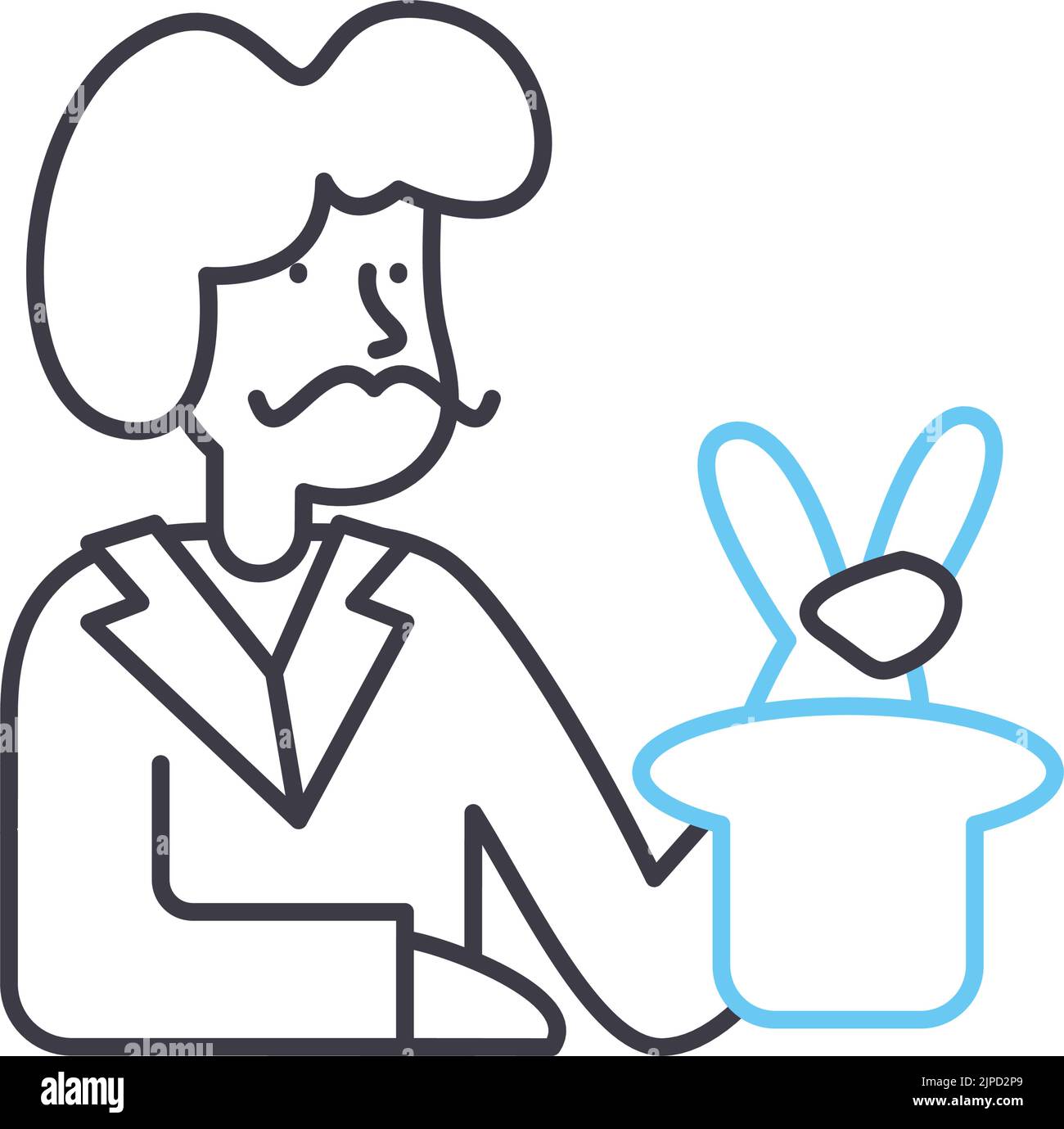 icona della linea della procedura guidata, simbolo di contorno, illustrazione vettoriale, simbolo concettuale Illustrazione Vettoriale