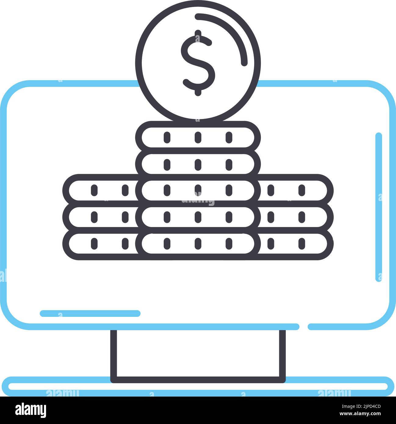 icona della riga del conto di risparmio, simbolo del contorno, illustrazione vettoriale, simbolo del concetto Illustrazione Vettoriale