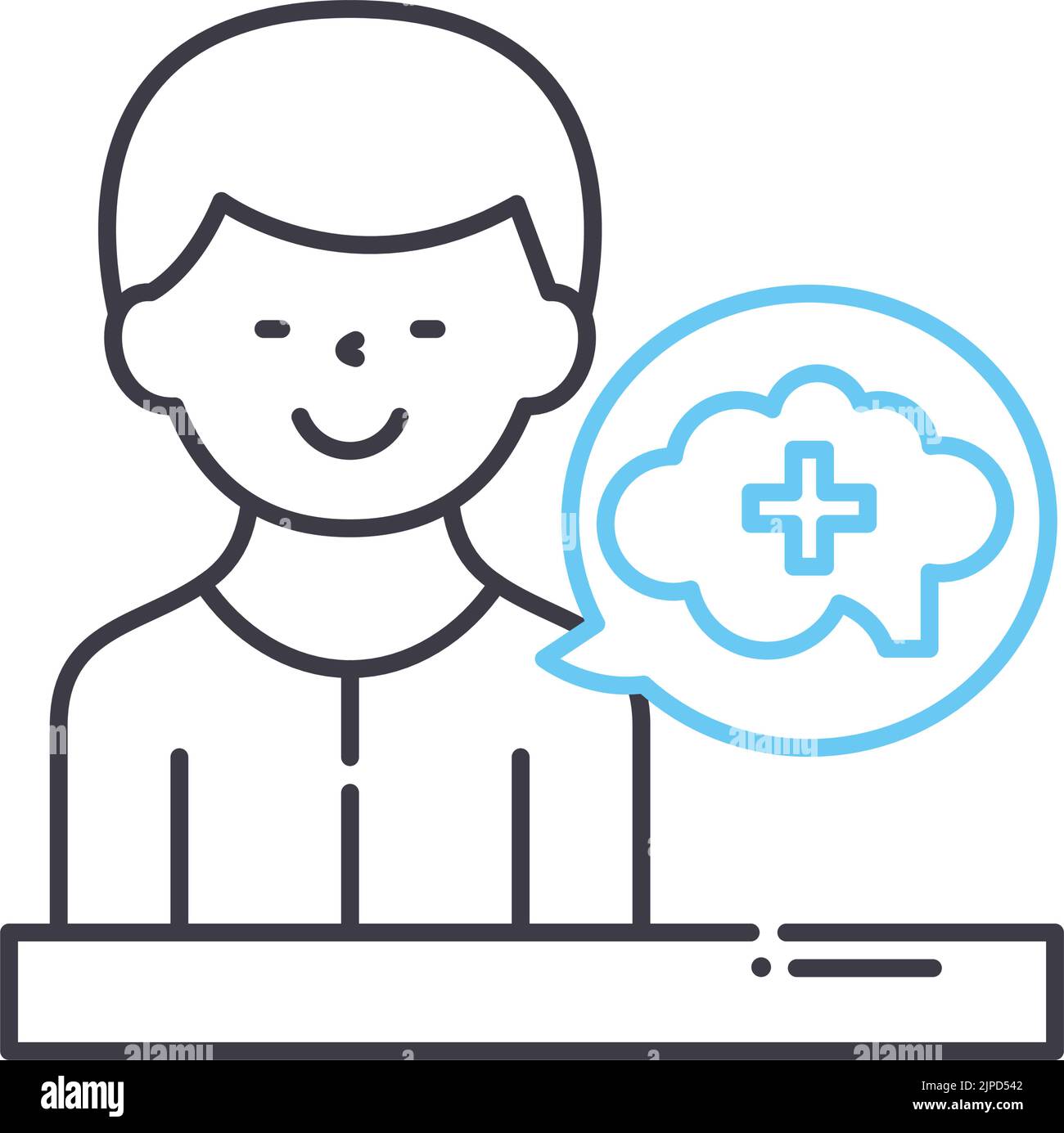 icona linea maschile psichiatra, simbolo di contorno, illustrazione vettoriale, segno di concetto Illustrazione Vettoriale