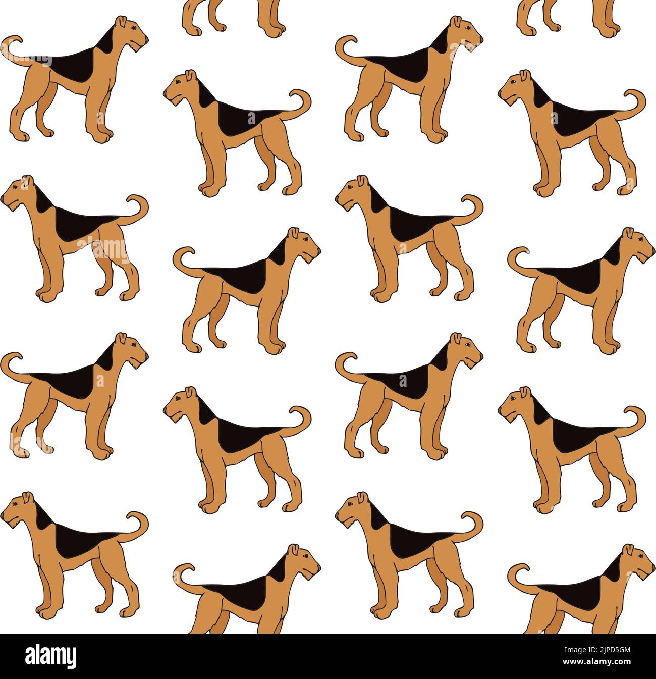 Modello vettoriale senza giunture di cane terrier gallese Illustrazione Vettoriale