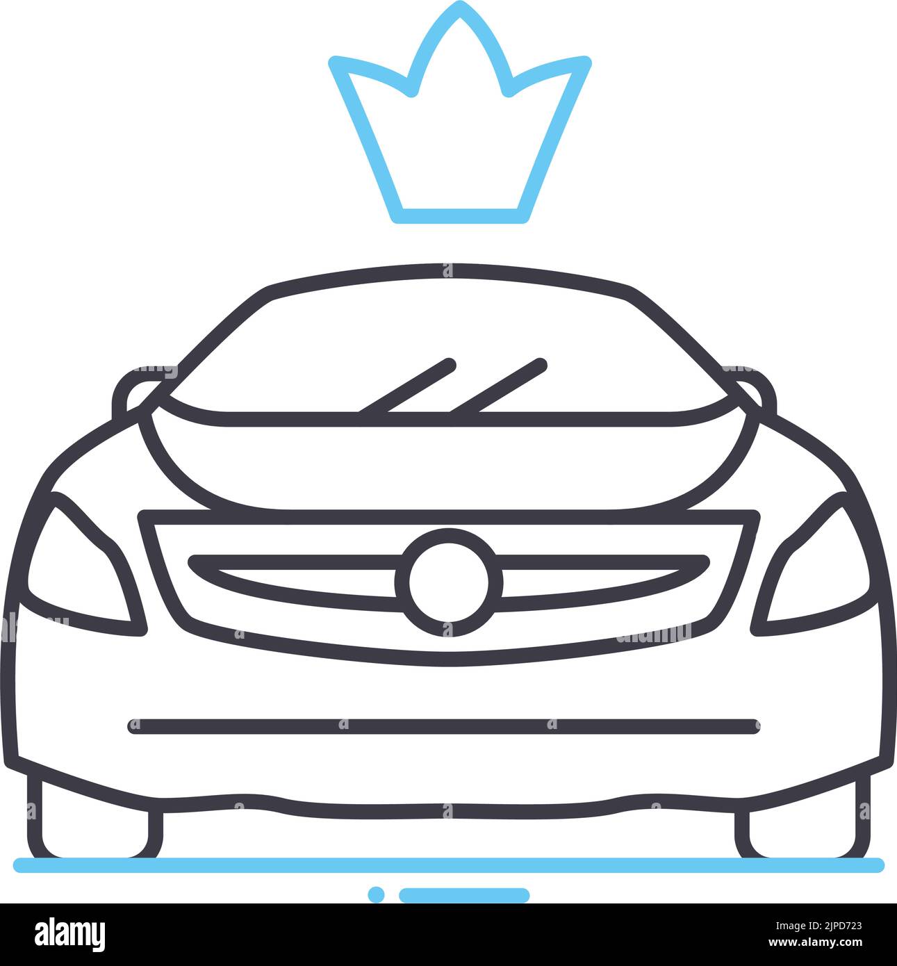 icona della linea della vettura di stato vip, simbolo di contorno, illustrazione vettoriale, segnale concettuale Illustrazione Vettoriale