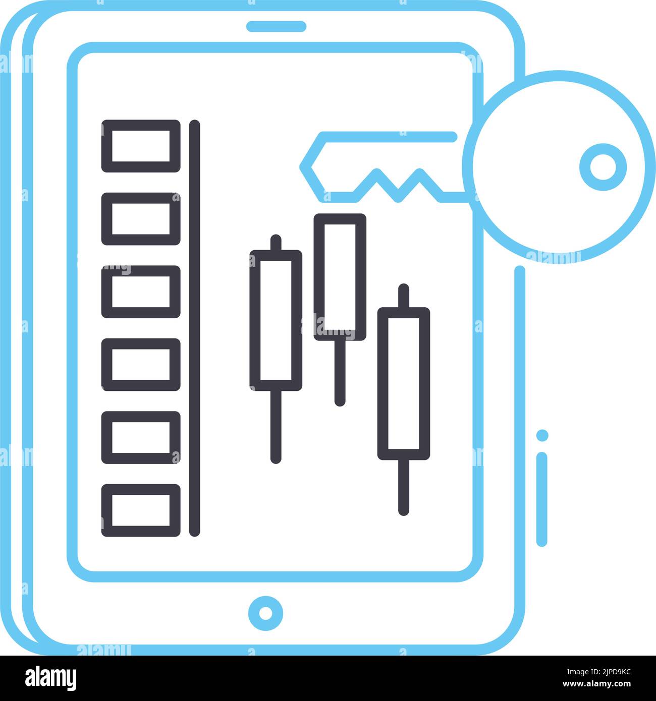 icona della linea di accesso alla borsa, simbolo di contorno, illustrazione vettoriale, cartello concettuale Illustrazione Vettoriale