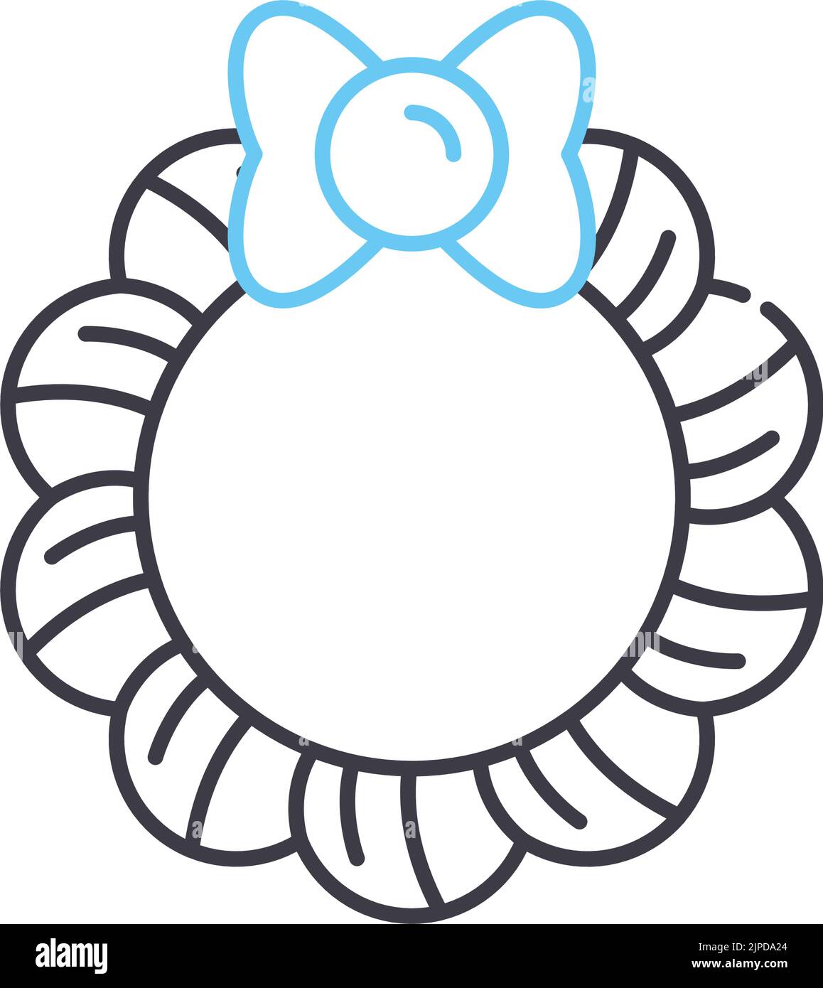 icona della linea della corona, simbolo di contorno, illustrazione vettoriale, simbolo concettuale Illustrazione Vettoriale