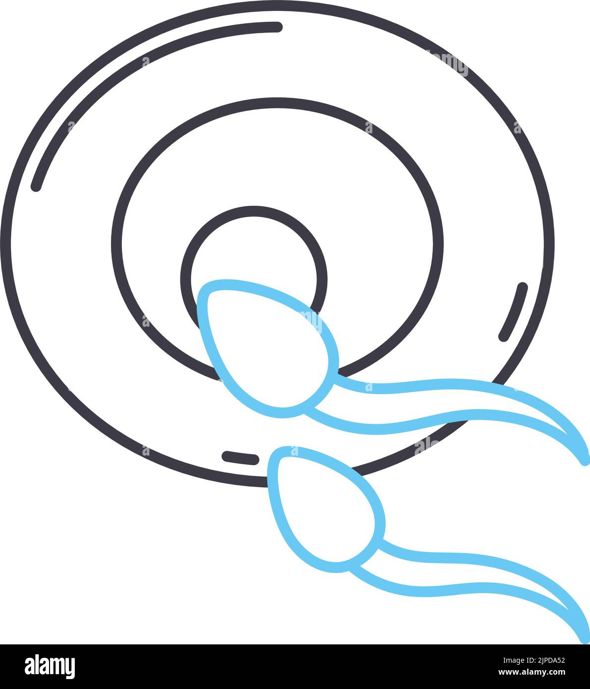 icona della linea cellulare dello sperma e dell'uovo, simbolo del contorno, illustrazione vettoriale, simbolo del concetto Illustrazione Vettoriale