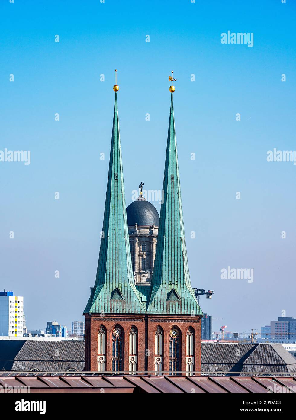steeple, nikolaikirche, altes stadthaus, molkenmarkt, steeples, nikolaikirches Foto Stock