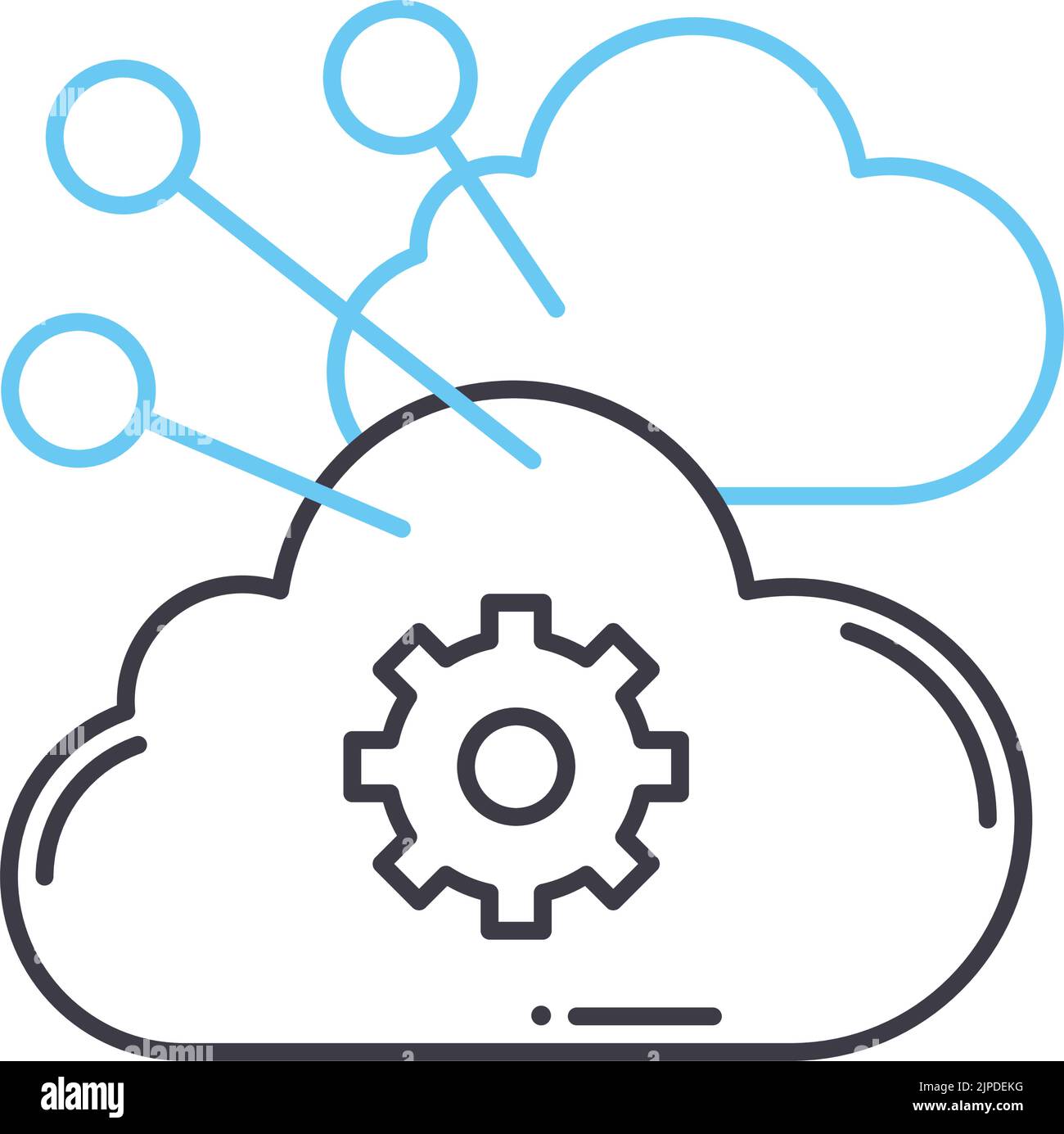 icona della linea di hosting, simbolo del contorno, illustrazione vettoriale, simbolo del concetto Illustrazione Vettoriale