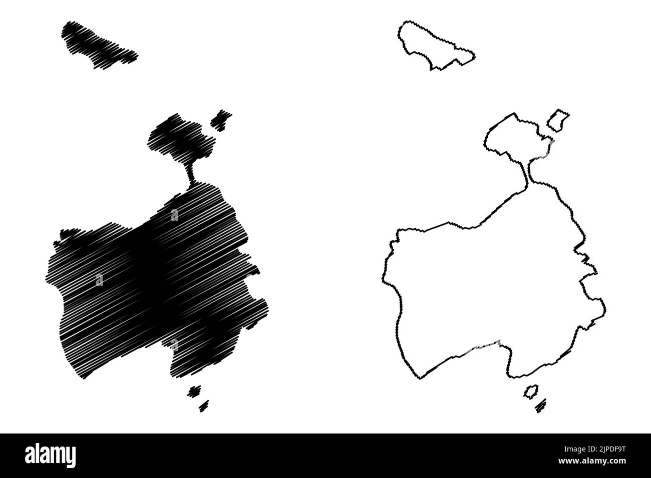 Vettore cartografico dell'isola di Nightingale (Regno Unito di Gran Bretagna e Irlanda del Nord, parte costituente di Sant'Elena, Ascensione e Tristan da Cunha) Illustrazione Vettoriale
