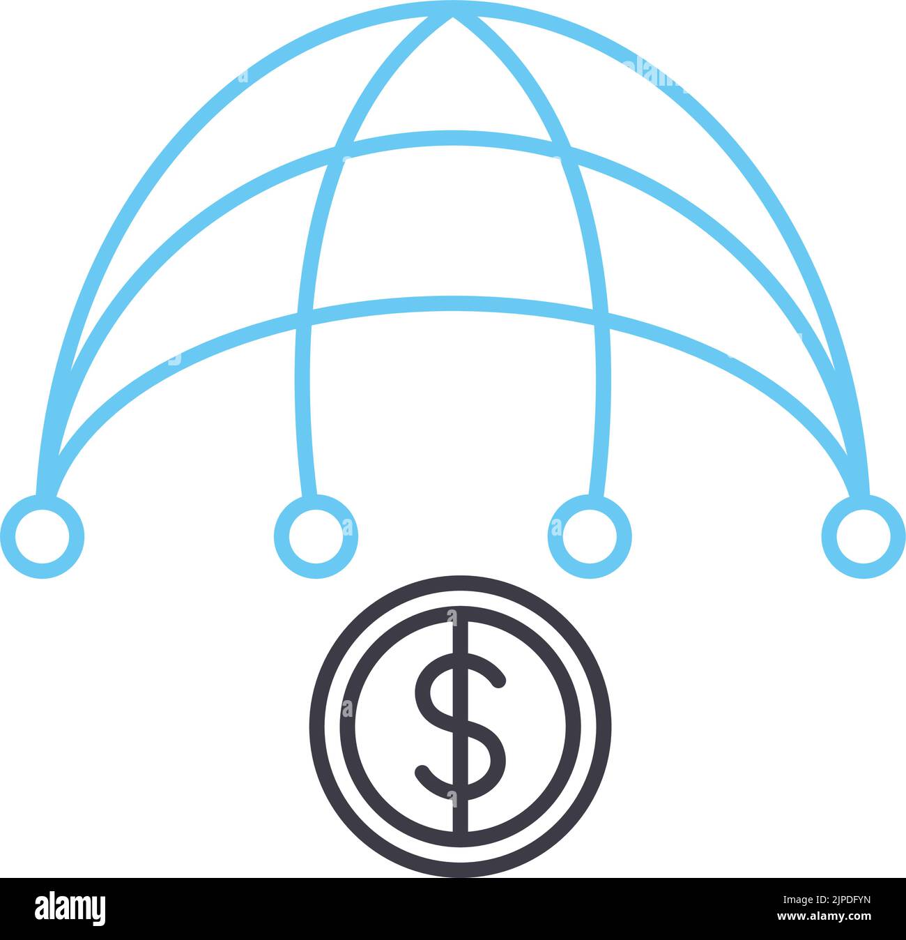 icona della linea di trap, simbolo di contorno, illustrazione vettoriale, segnale concettuale Illustrazione Vettoriale