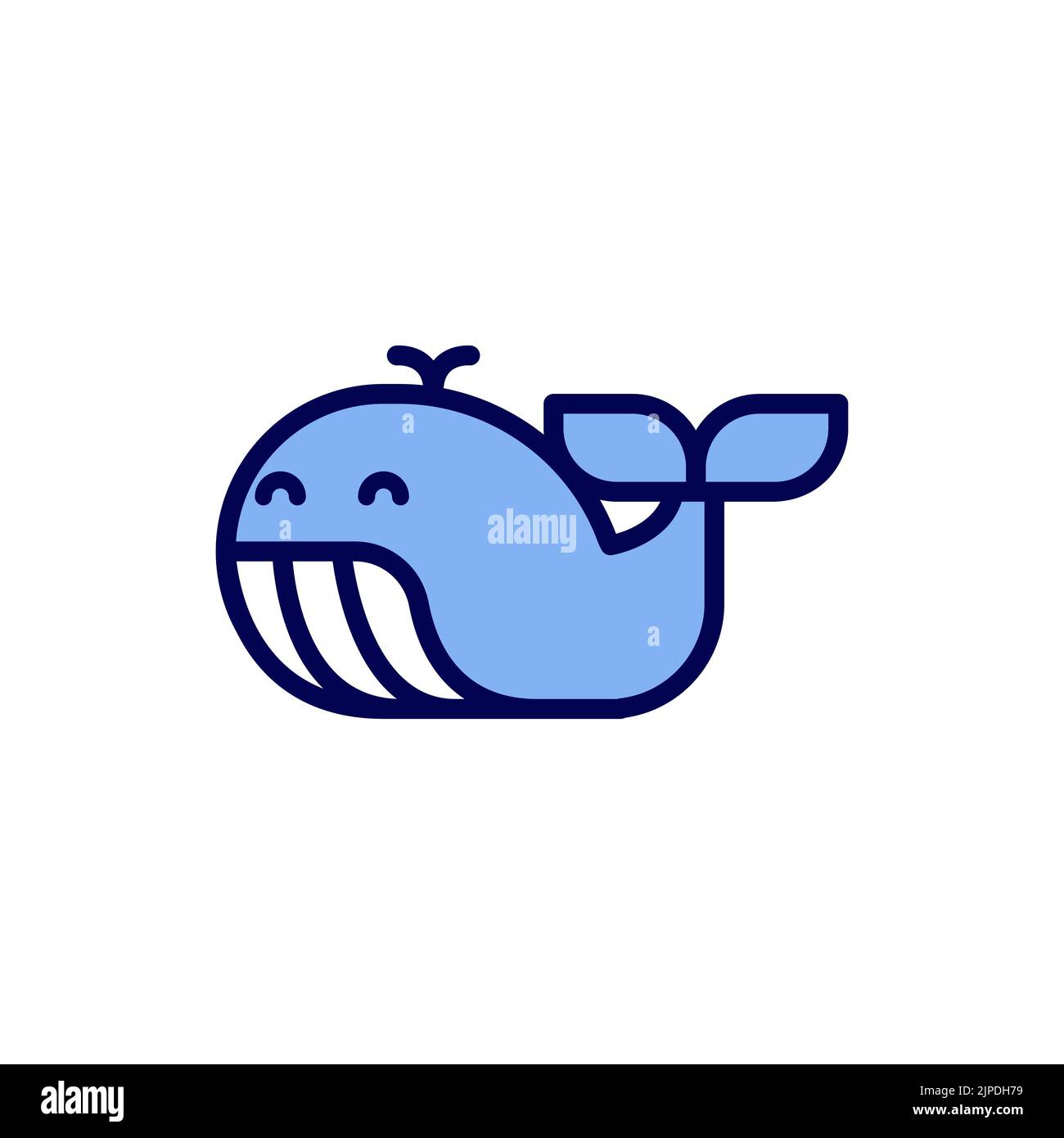Semplice icona balena stile cartone animato. Illustrazione Vettoriale