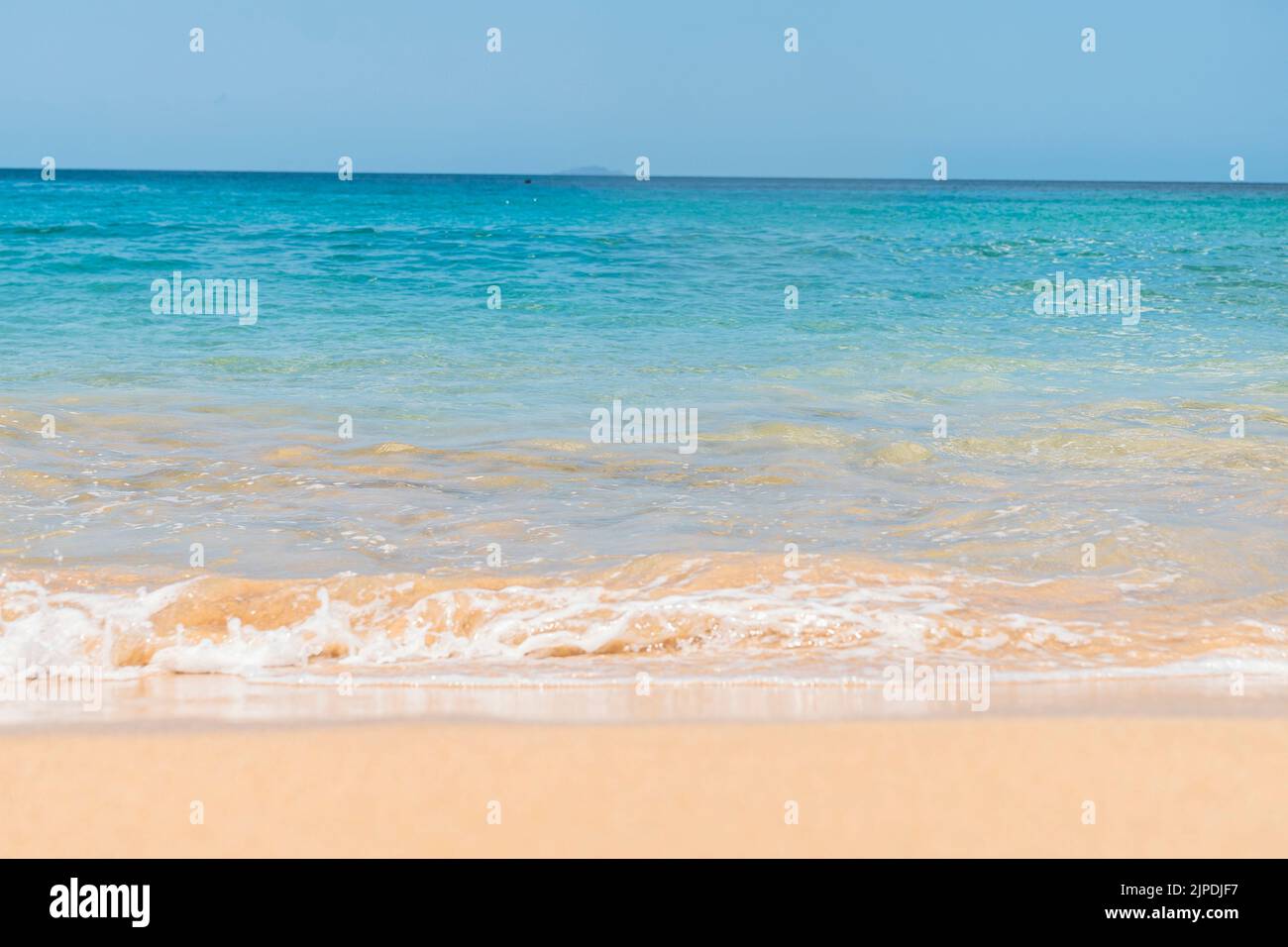 Spiaggia di sabbia tranquilla e Sky of Crash Boat Beach Puerto Rico. Foto Stock