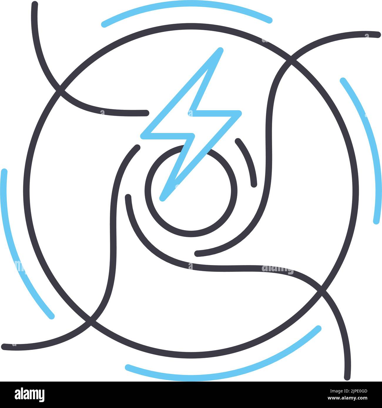 icona della linea di alimentazione illimitata, simbolo di contorno, illustrazione vettoriale, segnale concettuale Illustrazione Vettoriale