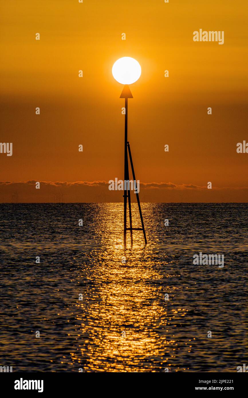 Alba a Colwyn Bay, Galles del Nord, Regno Unito Foto Stock