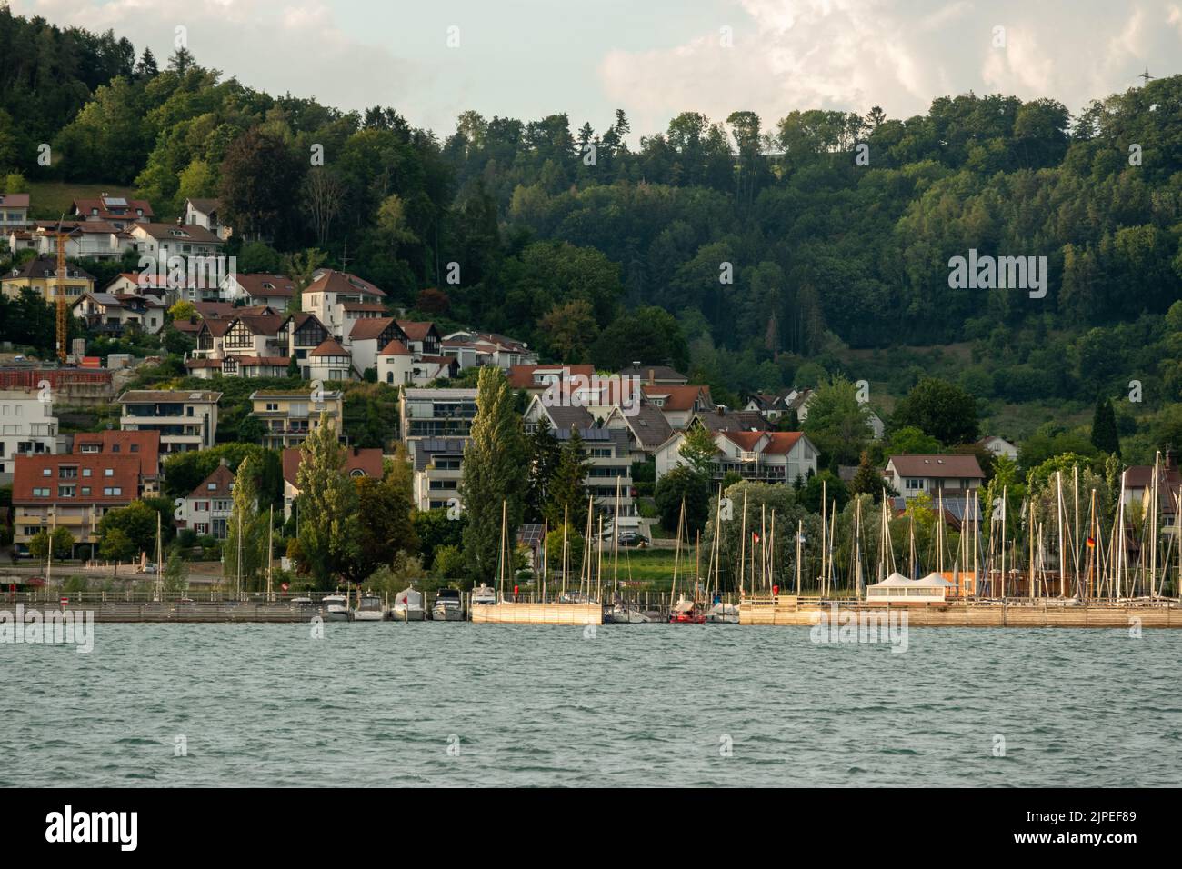 Panorama di Bodman Ludwigshafen sul Lago di Costanza Foto Stock