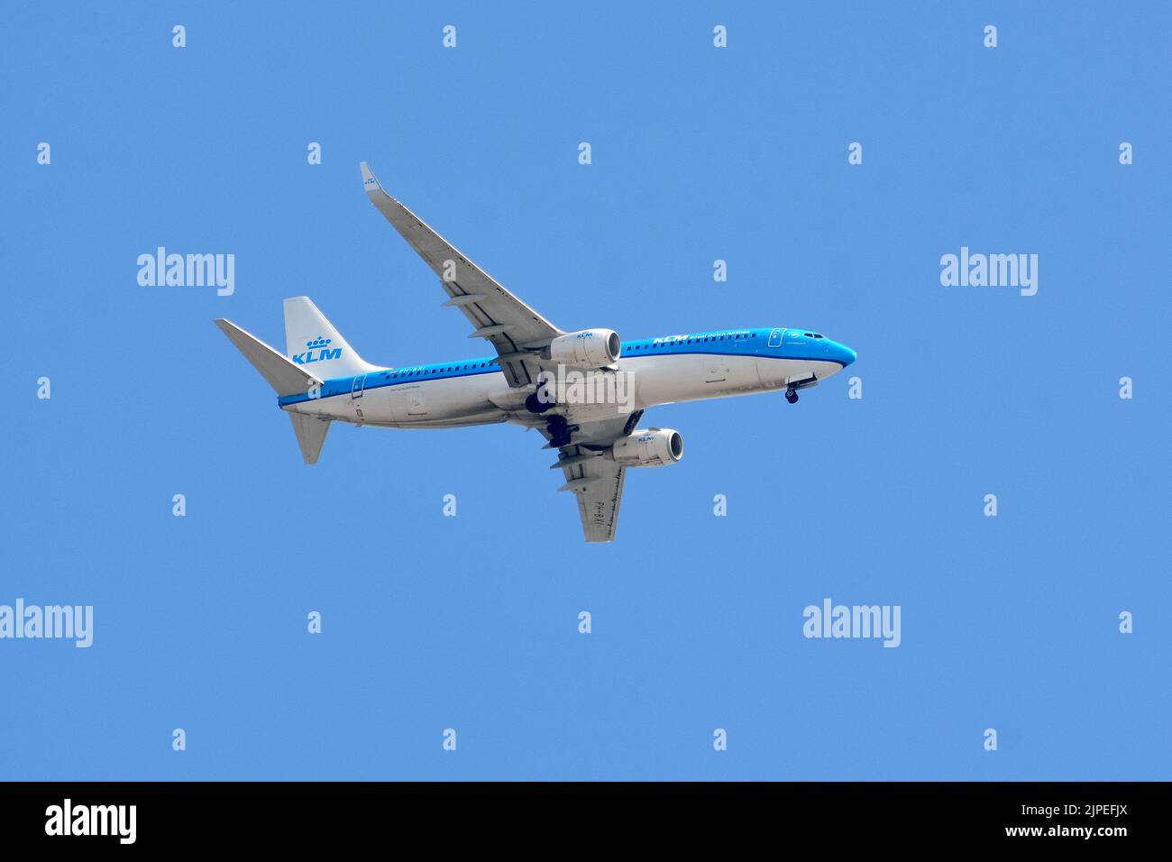 KLM Royal Dutch Airlines ( è la compagnia aerea di bandiera dei Paesi Bassi), Boeing 737-800, Budapest, Ungheria, Magyarország, Europa Foto Stock