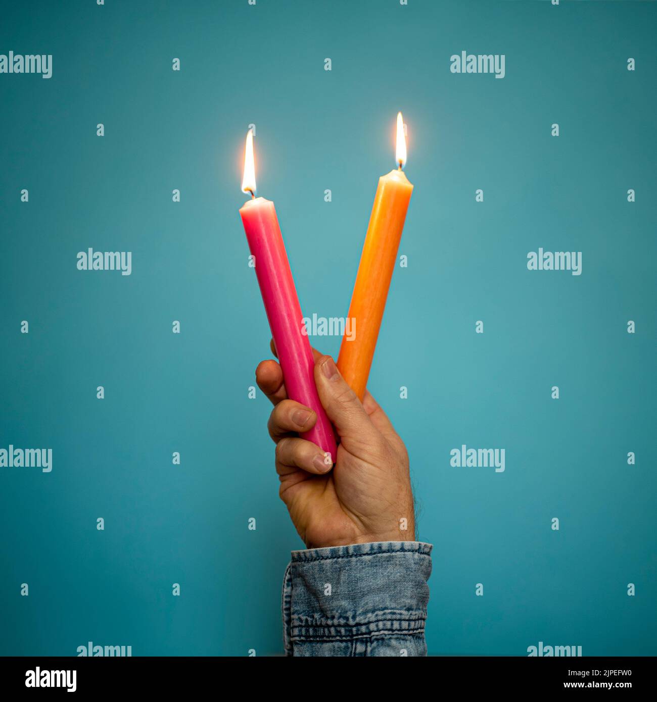 2, candele, due, candela Foto Stock