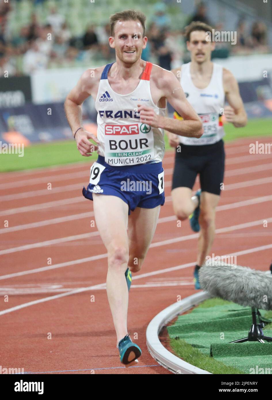 Felix Bour of France durante l'Atletica, Men's 5000m al Campionato europeo di Monaco 2022 il 16 agosto 2022 a Monaco di Baviera, Germania - Photo: Laurent Lairys/DPPI/LiveMedia Foto Stock