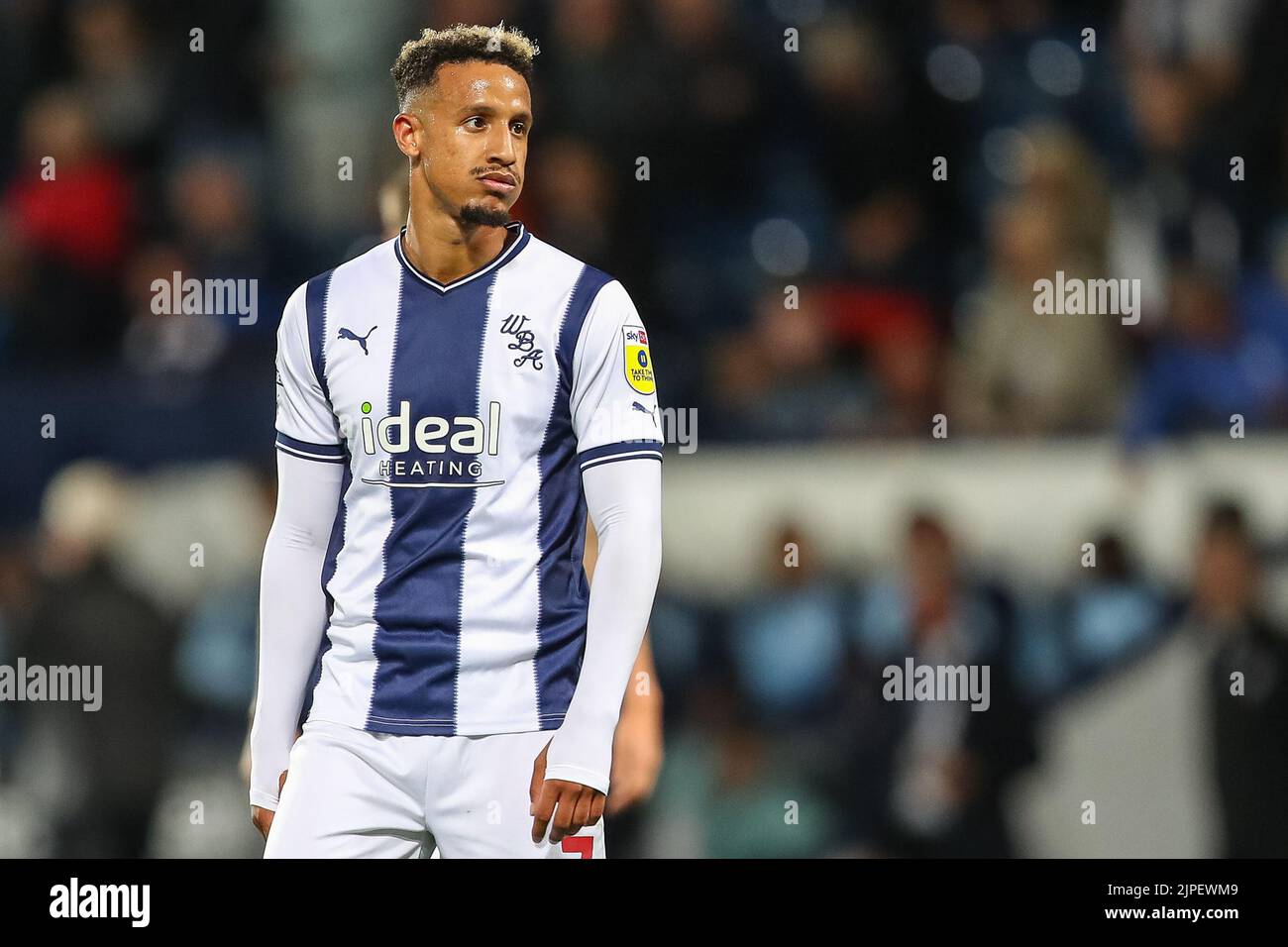 Callum Robinson #7 di West Bromwich Albion sembra sconsolato a tempo pieno Foto Stock