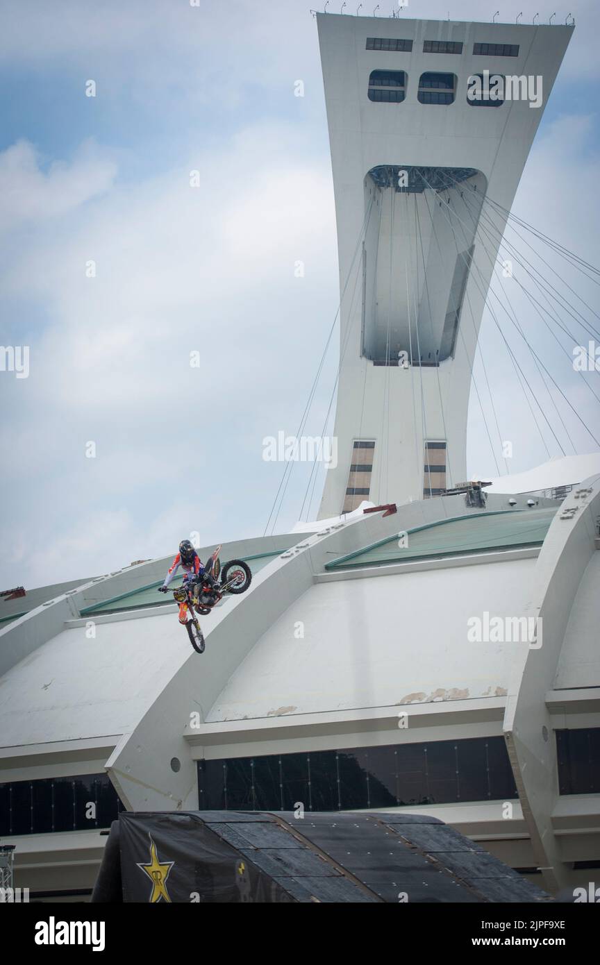 Spettacolo di motocross al Jackalope Fest allo Stadio Olimpico di Montreal Foto Stock