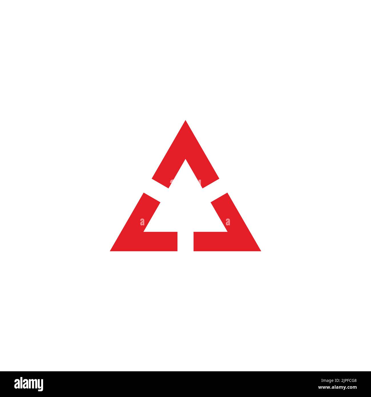 frecce triangolari collegate al vettore di logo geometrico Illustrazione Vettoriale