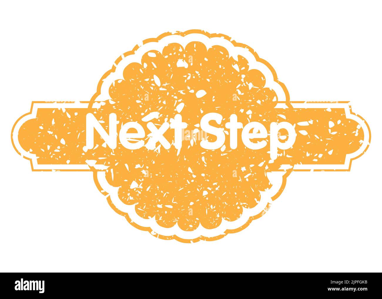 Semplice timbro in gomma vintage con testo Next Step. Illustrazione Vettoriale