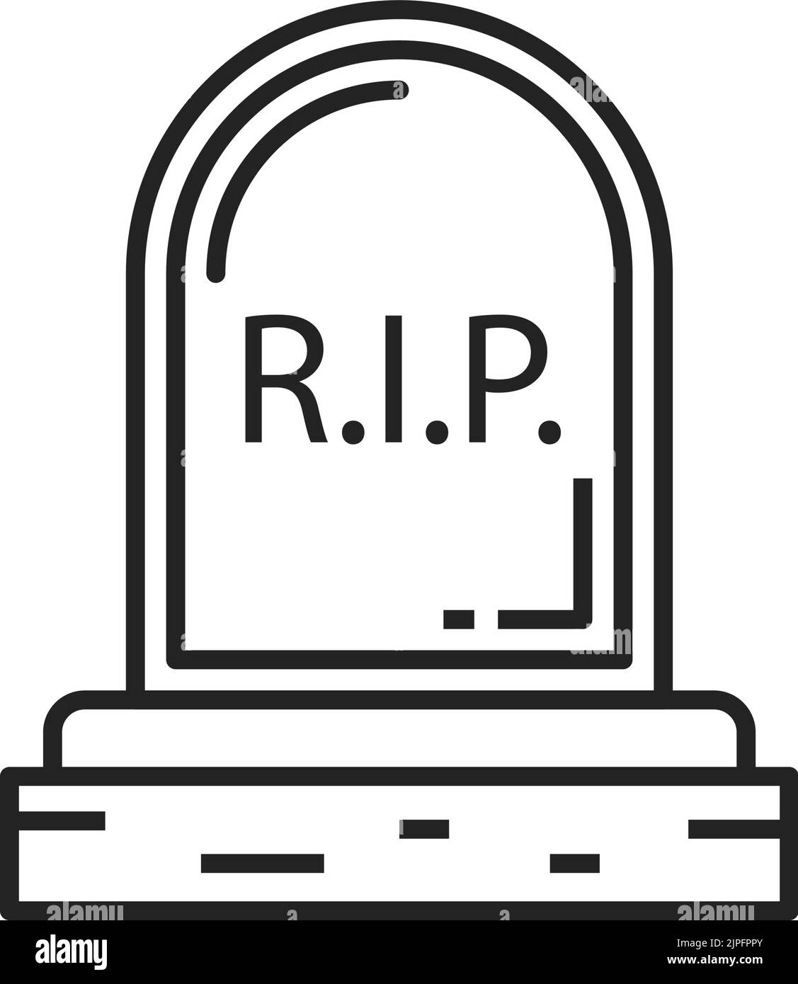 Lapidi o lapidi lapidi recintati, iscrizione RIP. Lapide di granito vettore, monumento al cimitero, sepoltura al cimitero. Stele lapidi o marker, riposa in pace. Halloween segno Illustrazione Vettoriale