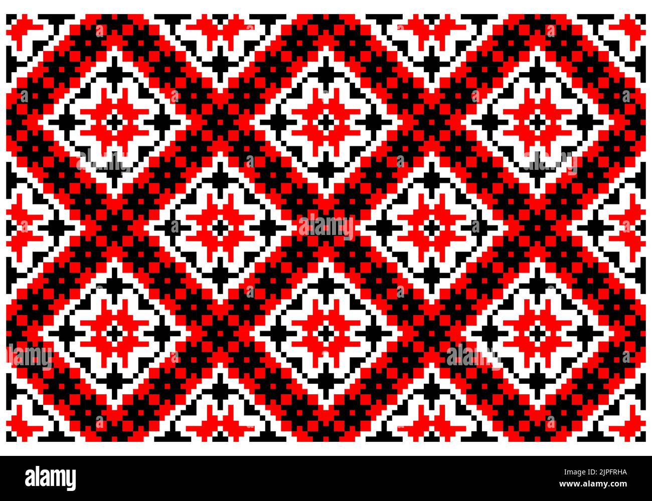 Ricamato bene come vecchio modello etnico ucraino a punto incrociato fatto a mano. Ornamento di asciugamano ucraino, rushnyk chiamato, vettore. Illustrazione Vettoriale