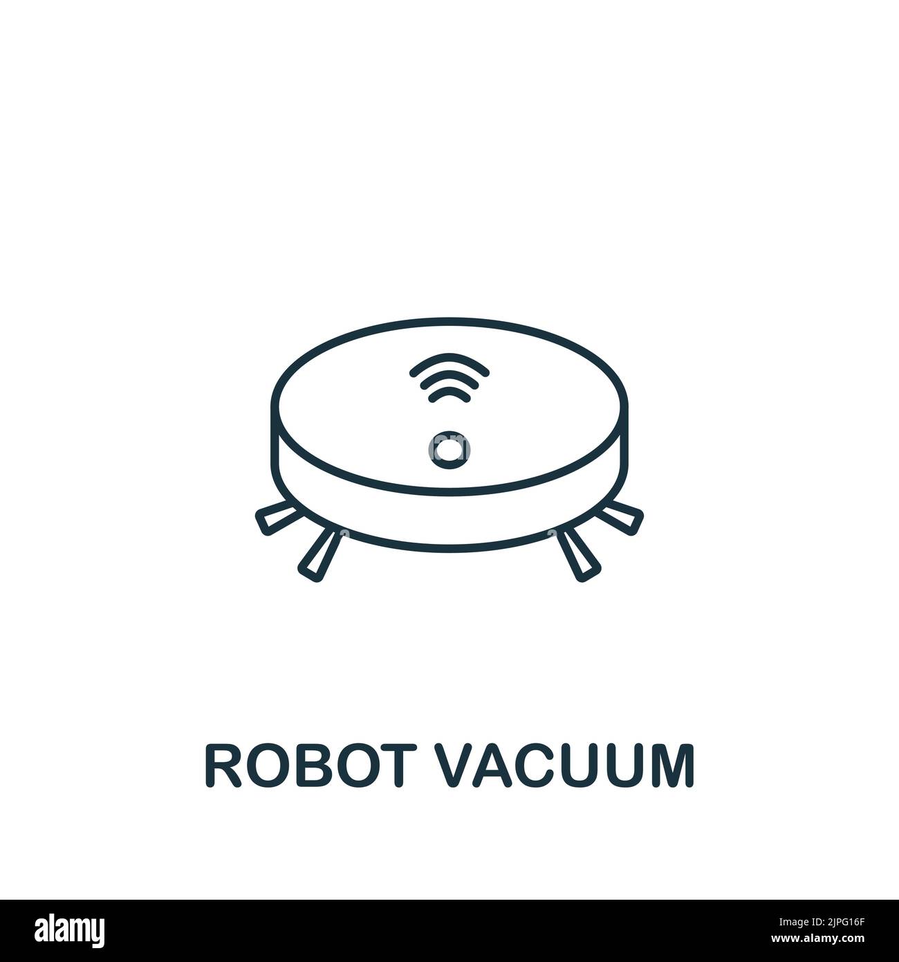 Icona del vuoto del robot. Linea semplice icona per modelli, web design e infografiche Illustrazione Vettoriale