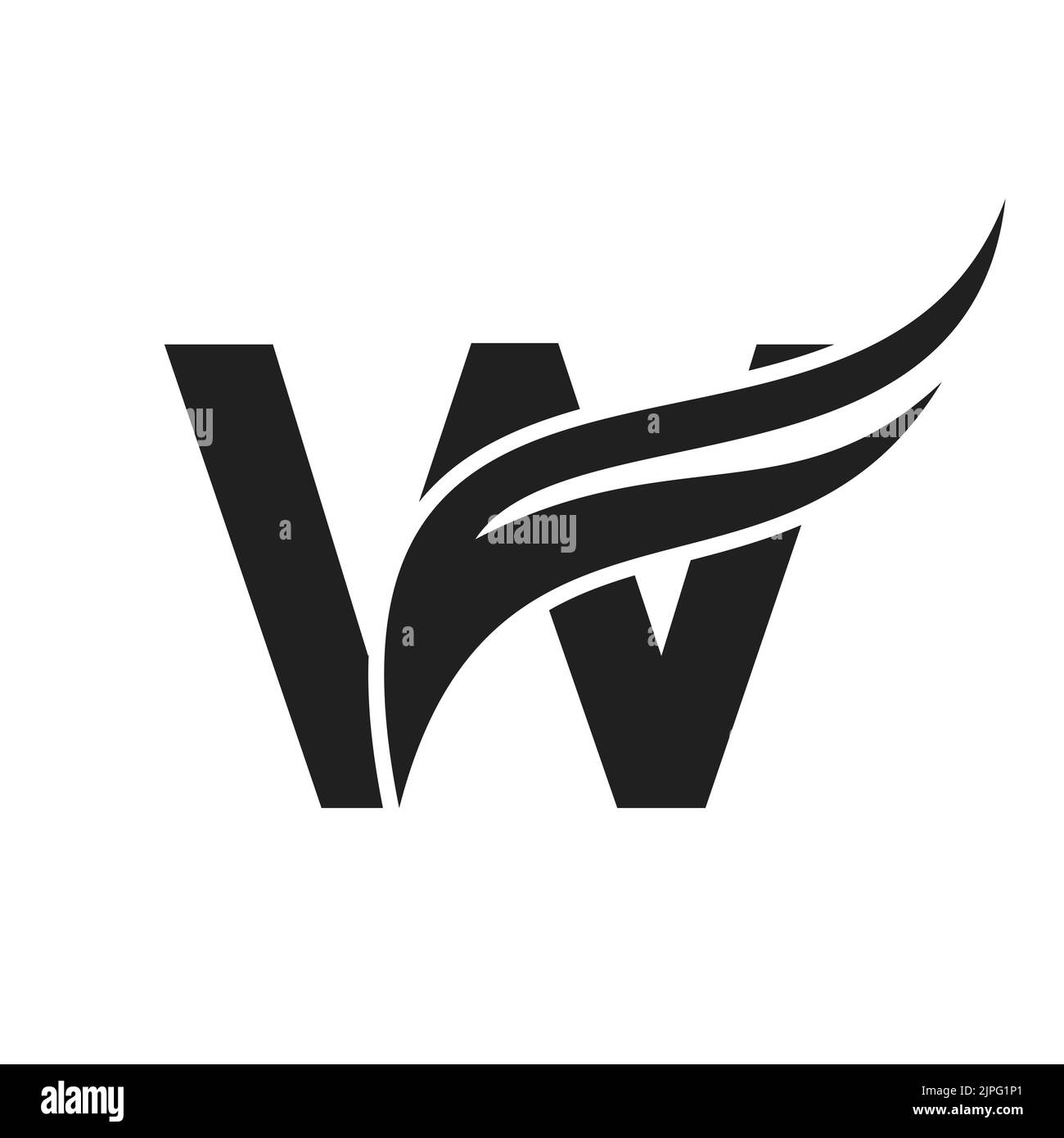 Logo lettera W Wing. Concetto di lettera W e Wings con logo per il trasporto Illustrazione Vettoriale