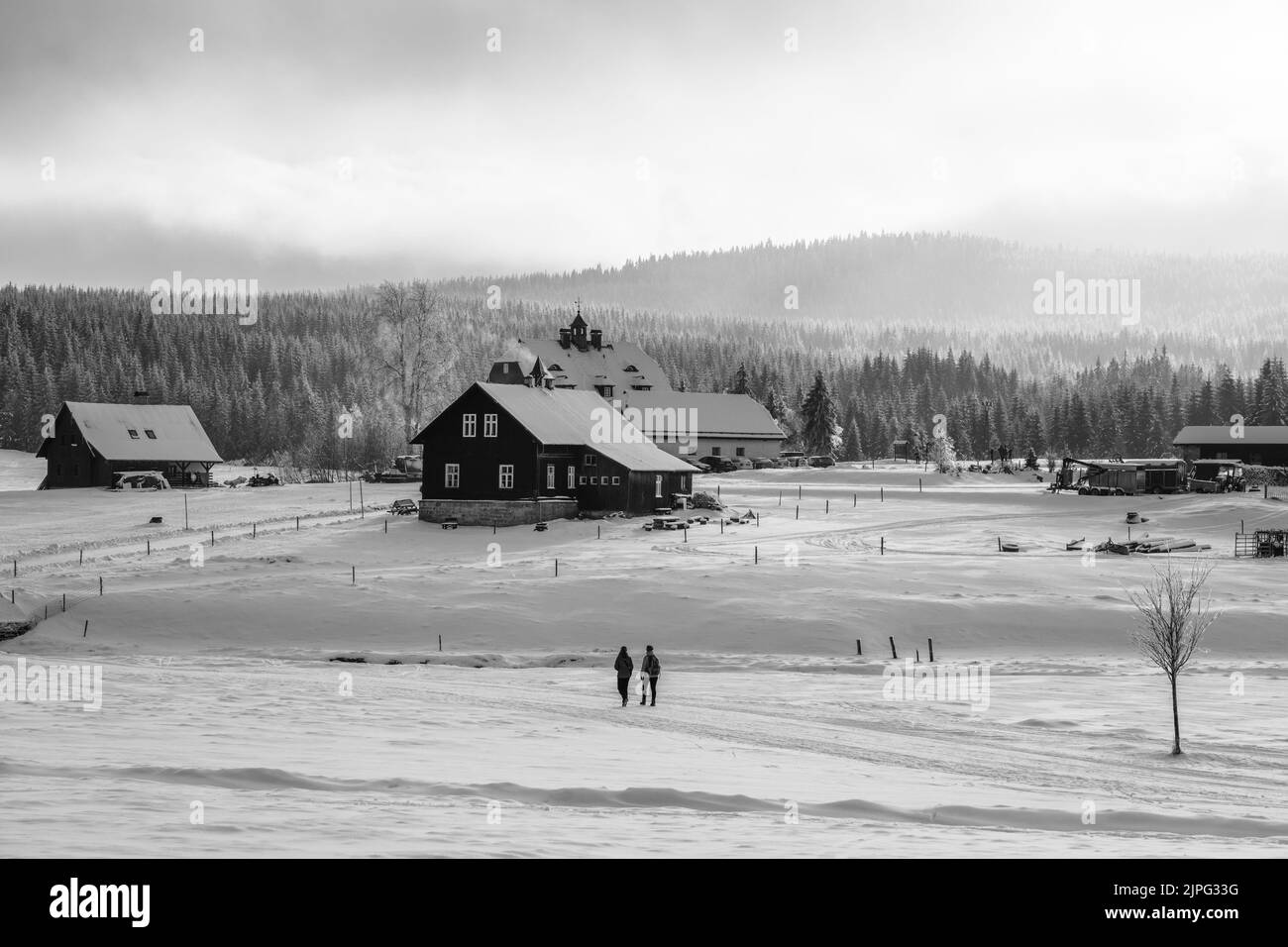 Paesaggio invernale dei Monti Jizera Foto Stock