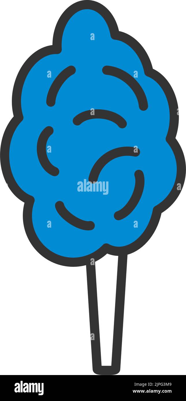 Icona Canotton Candy. Contorno grassetto modificabile con disegno di riempimento a colori. Illustrazione vettoriale. Illustrazione Vettoriale