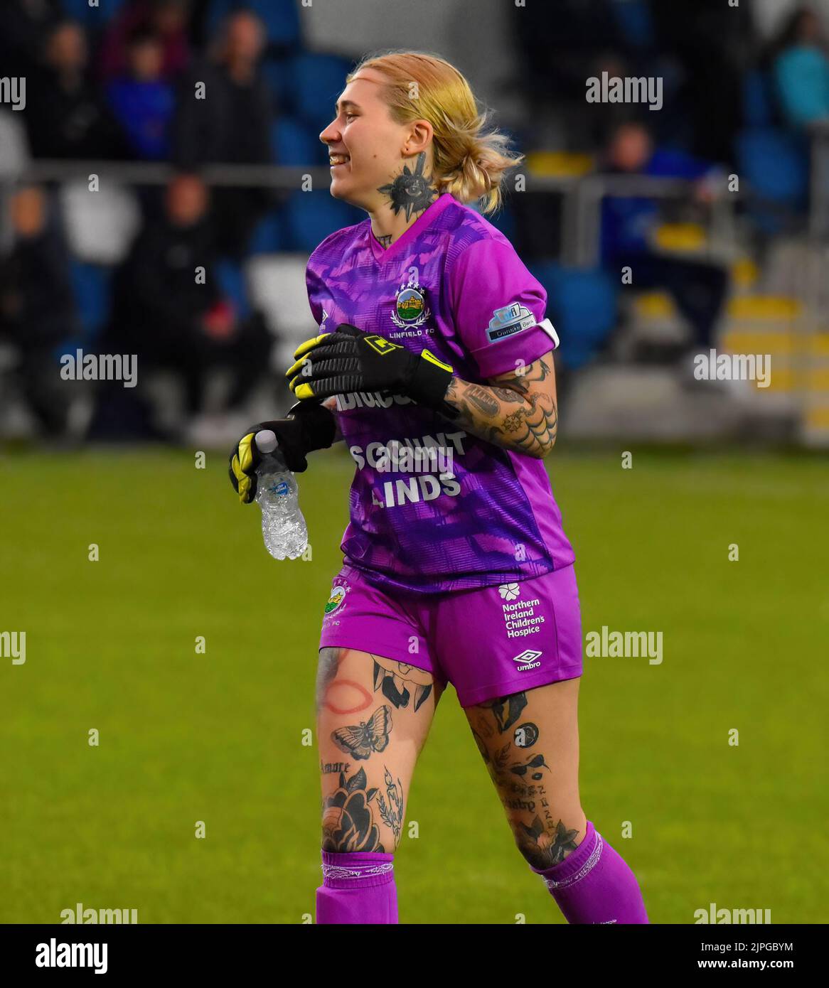 Lauren Currie - Linfield Ladies Vs Crusaders Strikers 17th agosto 2022 - New Midgley Park, Belfast - Danske Bank Women's Premiership Foto Stock