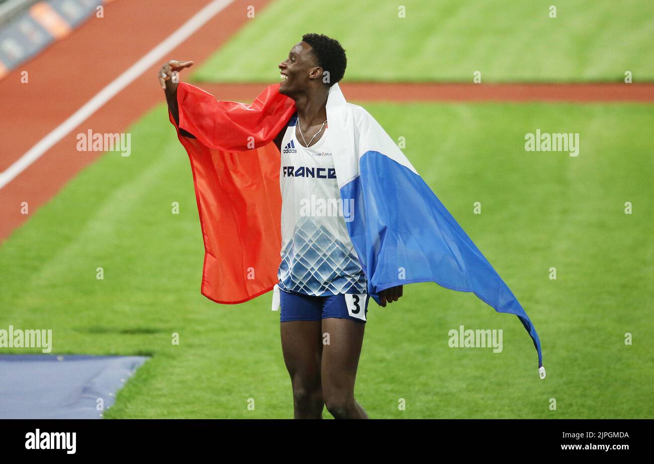 Just Kwaou-Mathey of France medaglia di bronzo durante l'atletica, 110m Hurdles uomini al Campionato europeo di Monaco 2022 il 17 agosto 2022 a Monaco di Baviera, Germania - Foto: Laurent Lairys/DPPI/LiveMedia Foto Stock