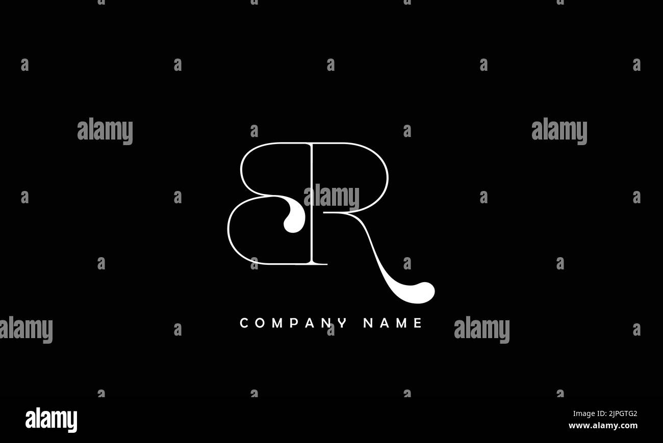 BR, RB Monogramma del logo delle lettere astratto Illustrazione Vettoriale