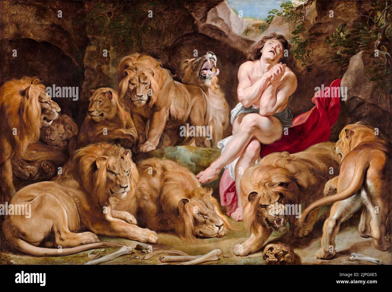 Peter Paul Rubens, Daniel in the Lions' Den, dipinto in olio su tela, 1614-1616 Foto Stock