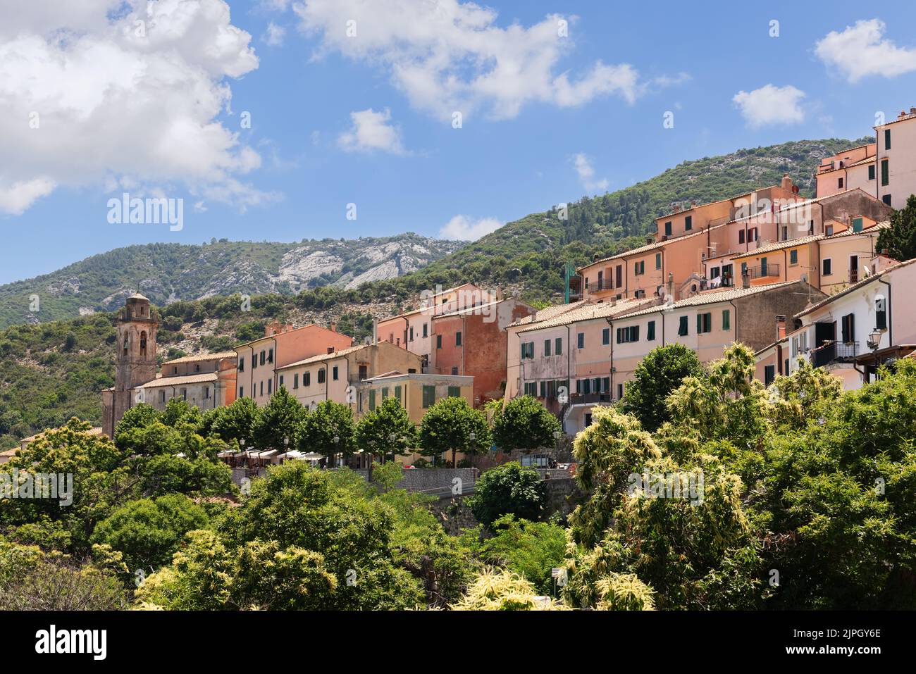 Sant'ilario in campo è uno dei più antichi paesini su una collina del comune di campo nell’Elba, provincia di Livorno, Isola d’Elba Foto Stock