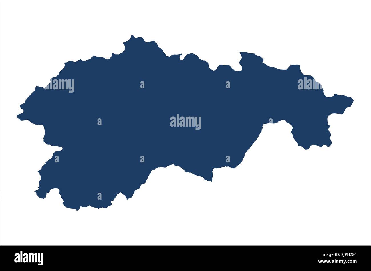 Illustrazione vettoriale della mappa vettoriale di Gasa , Mappa vettoriale dettagliata dello stato del Bhutan Illustrazione Vettoriale