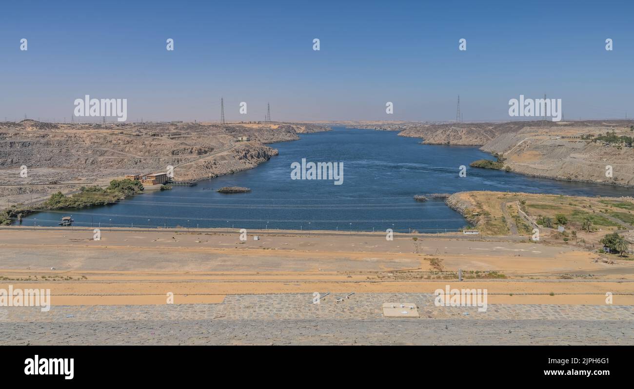 Nil nördlich des Nasser-Staudamm, Assuan, Ägypten Foto Stock